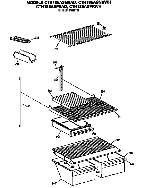 Hotpoint CTH18EASNRWH shelves and accessories diagram