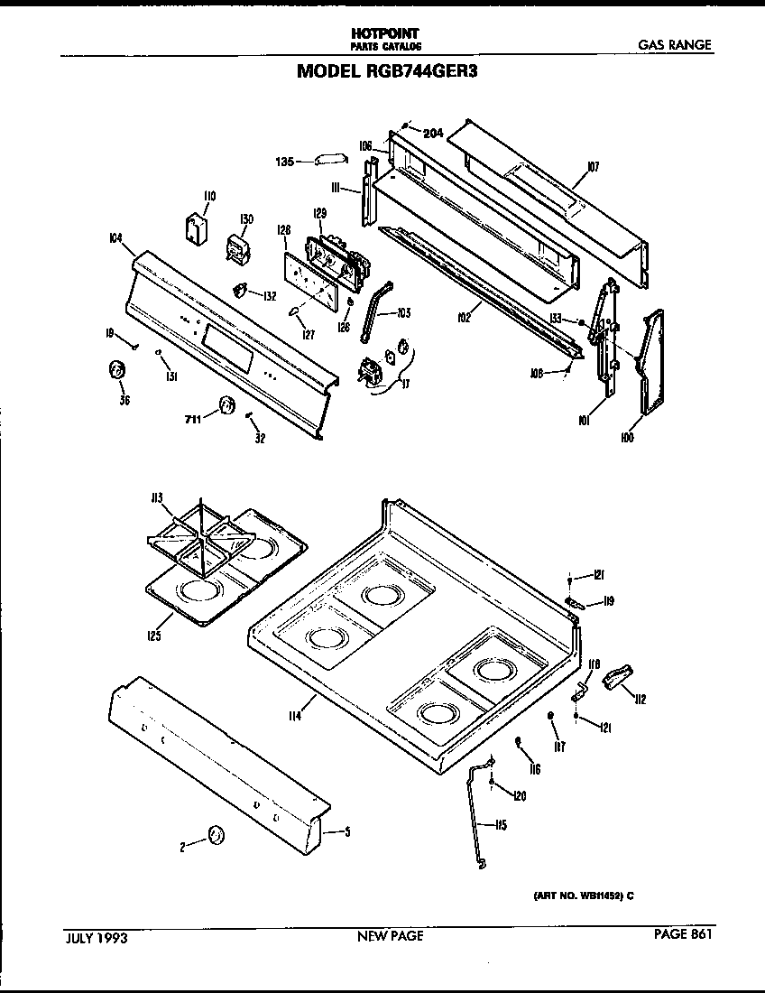 Hotpoint RGB744GER3 cooktop diagram