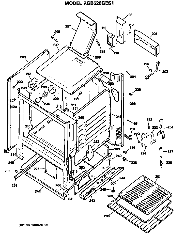 Hotpoint RGB526GES1 oven diagram