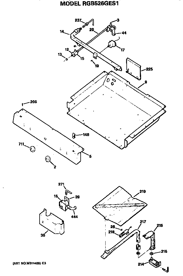Hotpoint RGB526GES1 burner section diagram