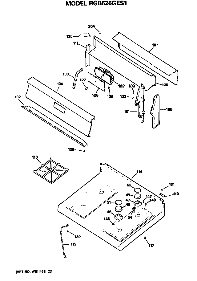 Hotpoint RGB526GES1 cooktop diagram