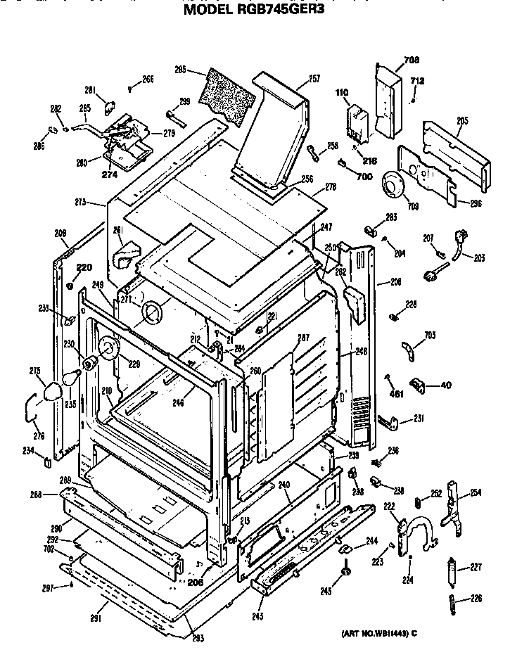 Hotpoint RGB745GER3 oven diagram