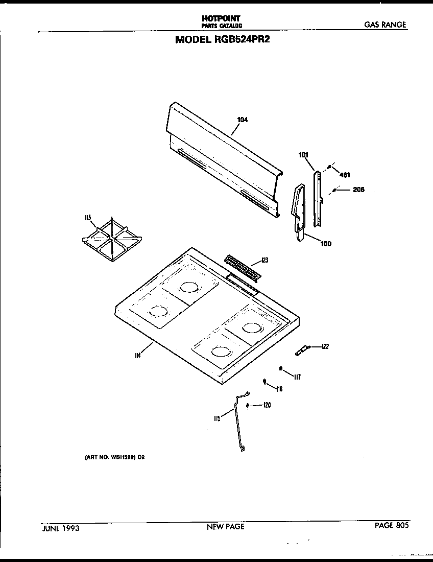 Hotpoint RGB524PR2 cooktop diagram