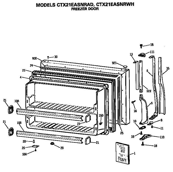 Hotpoint CTX21EASNRWH freezer door diagram