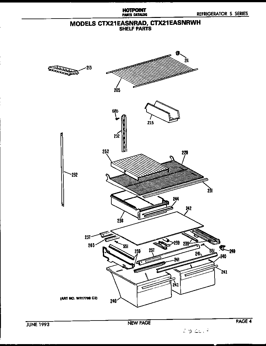 Hotpoint CTX21EASNRWH shelves and accessories diagram