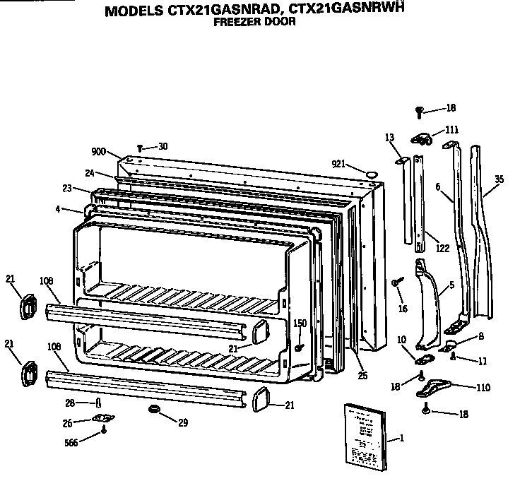 Hotpoint CTX21GASNRAD freezer door diagram