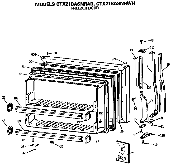 Hotpoint CTX21BASNRAD freezer door diagram