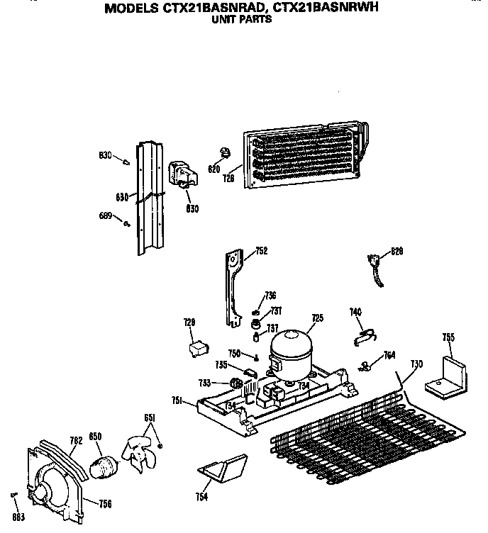Hotpoint CTX21BASNRAD unit parts diagram