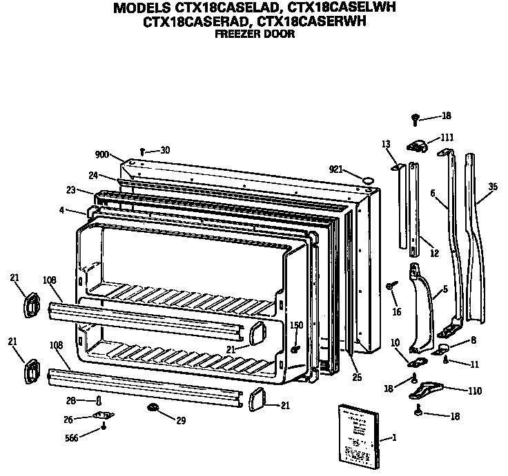 Hotpoint CTX18CASERAD freezer door diagram