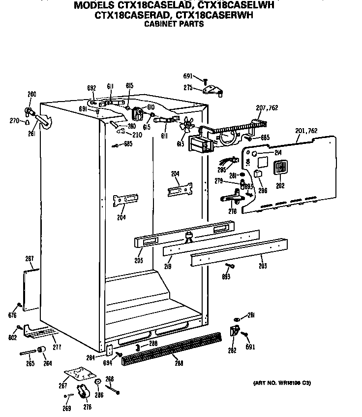 Hotpoint CTX18CASERAD cabinet diagram