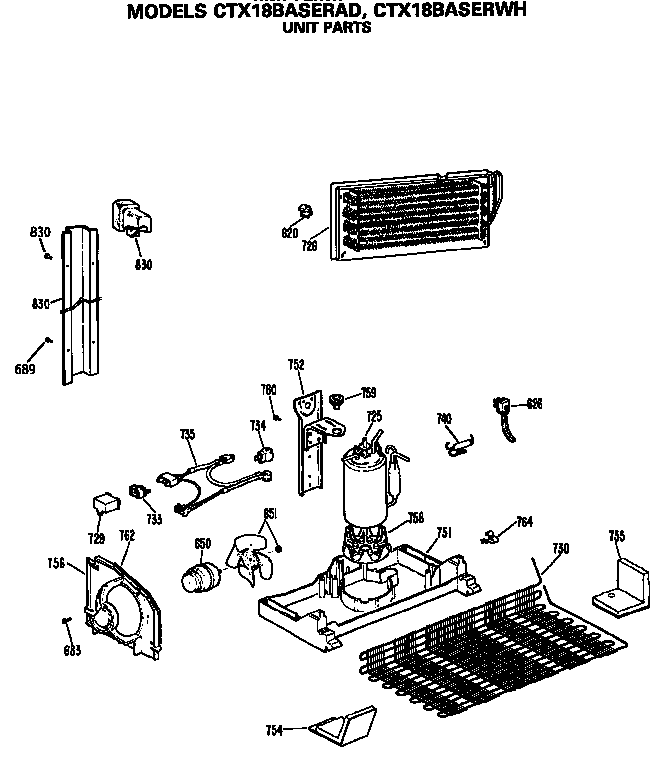 Hotpoint CTX18BASERWH unit parts diagram