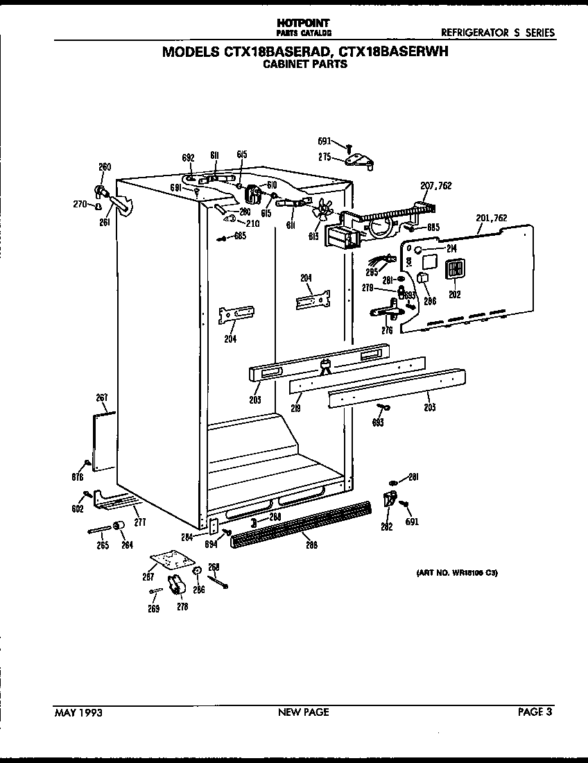 Hotpoint CTX18BASERWH cabinet diagram