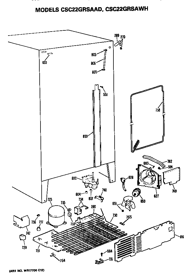 Hotpoint CSC22GRSAAD unit parts diagram