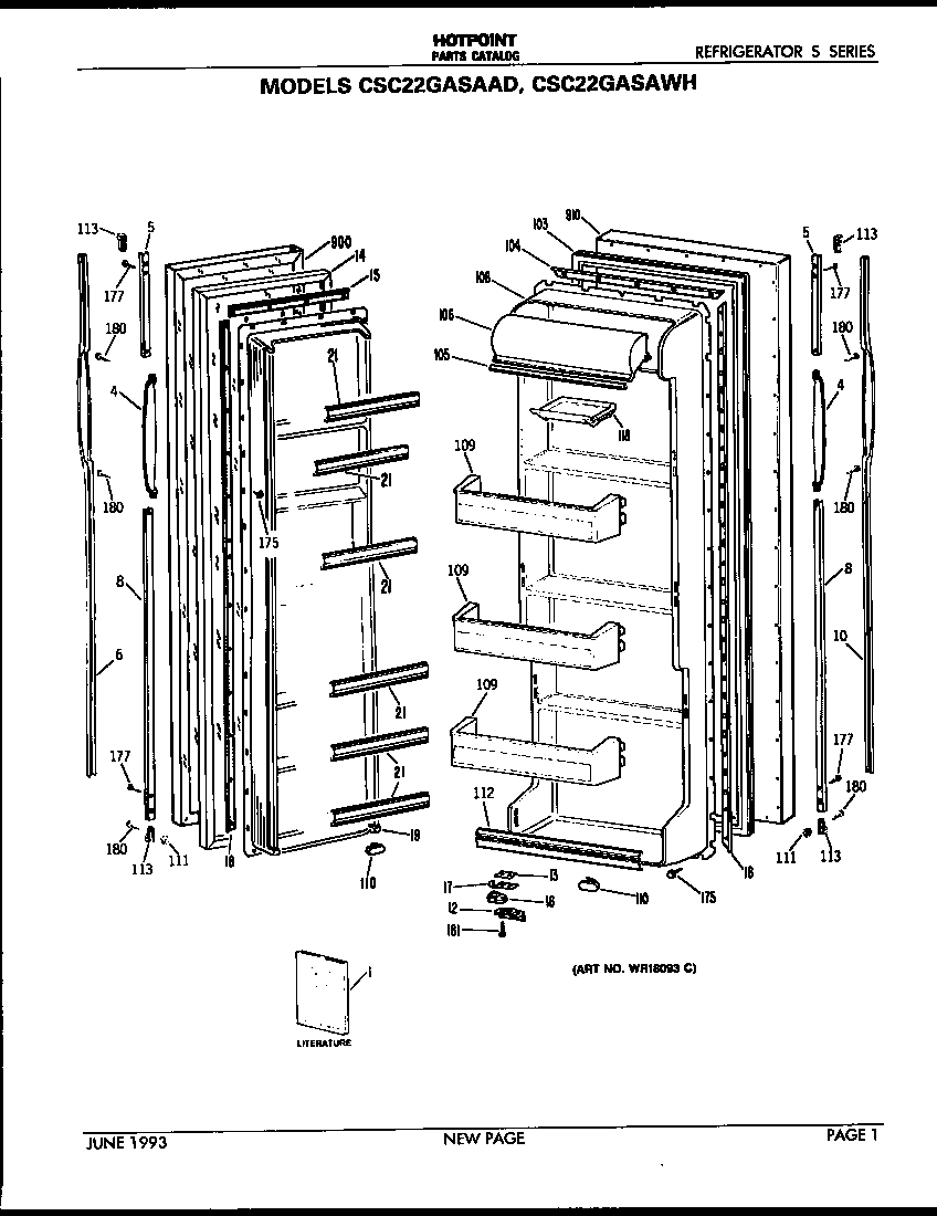 Hotpoint CSC22GASAWH doors diagram