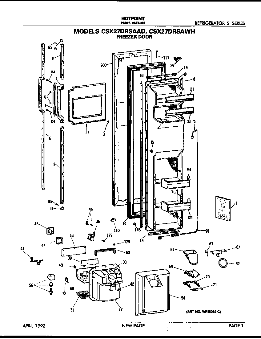 Hotpoint CSX27DRSAAD freezer door diagram