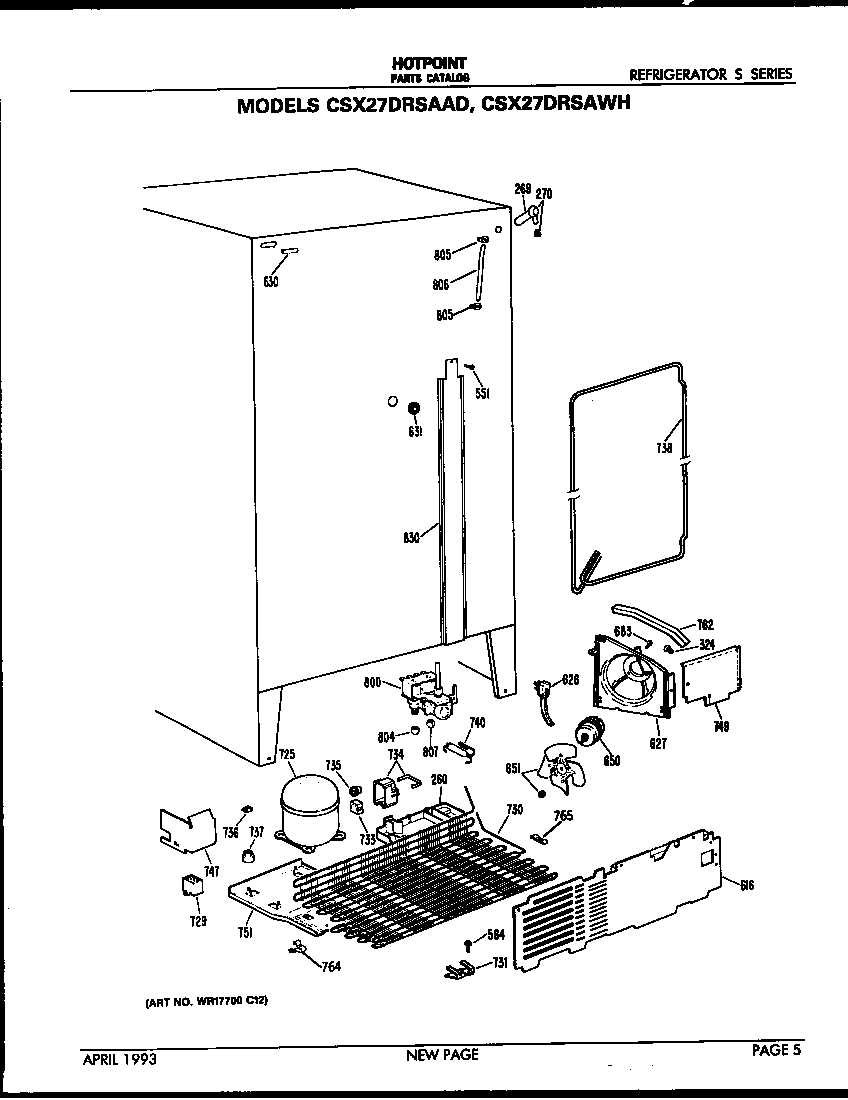 Hotpoint CSX27DRSAAD unit parts diagram
