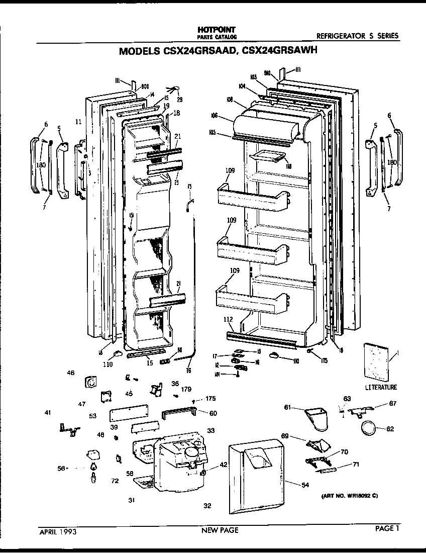 Hotpoint CSX24GRSAWH doors diagram