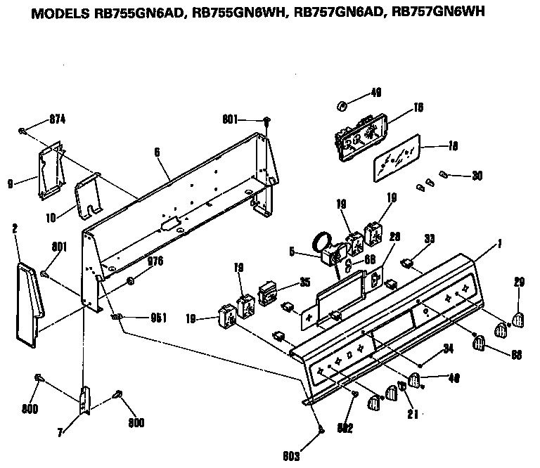 Hotpoint RB757GN6WH control diagram