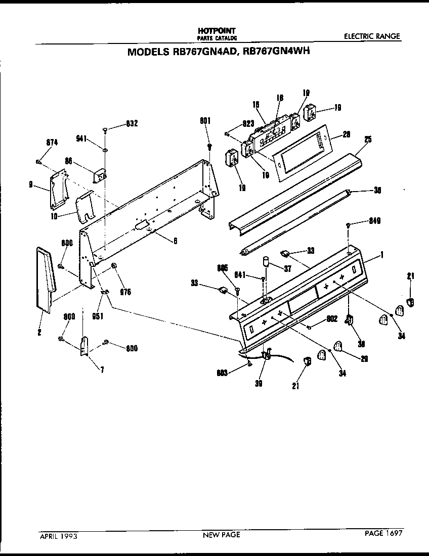 Hotpoint RB767GN4AD control diagram