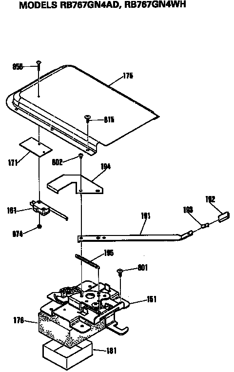 Hotpoint RB767GN4AD door lock diagram