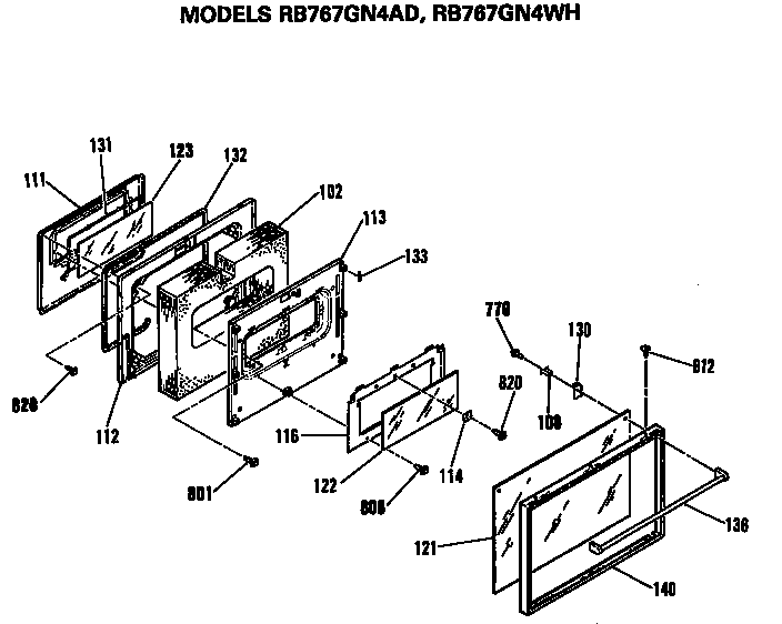Hotpoint RB767GN4AD door diagram