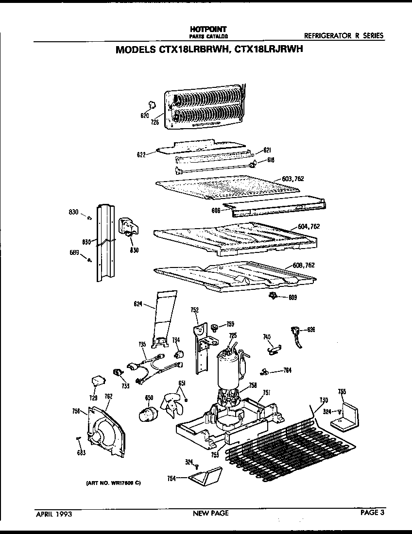 Hotpoint CTX18LRJRWH unit parts diagram