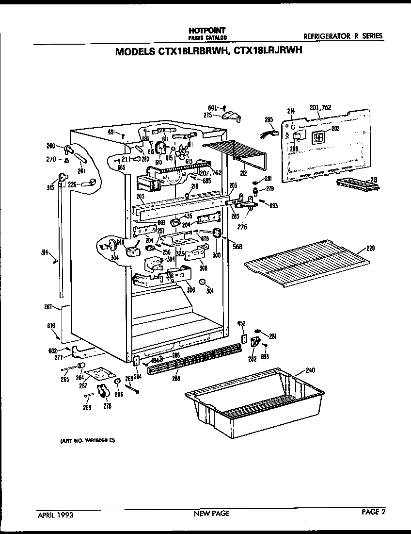Hotpoint CTX18LRJRWH cabinet parts diagram
