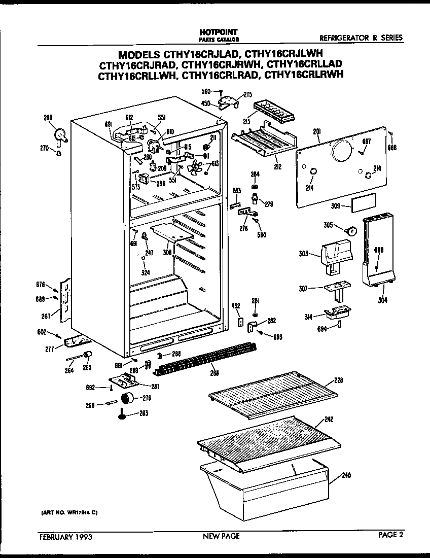 Hotpoint CTHY16CRJLAD cabinet parts diagram