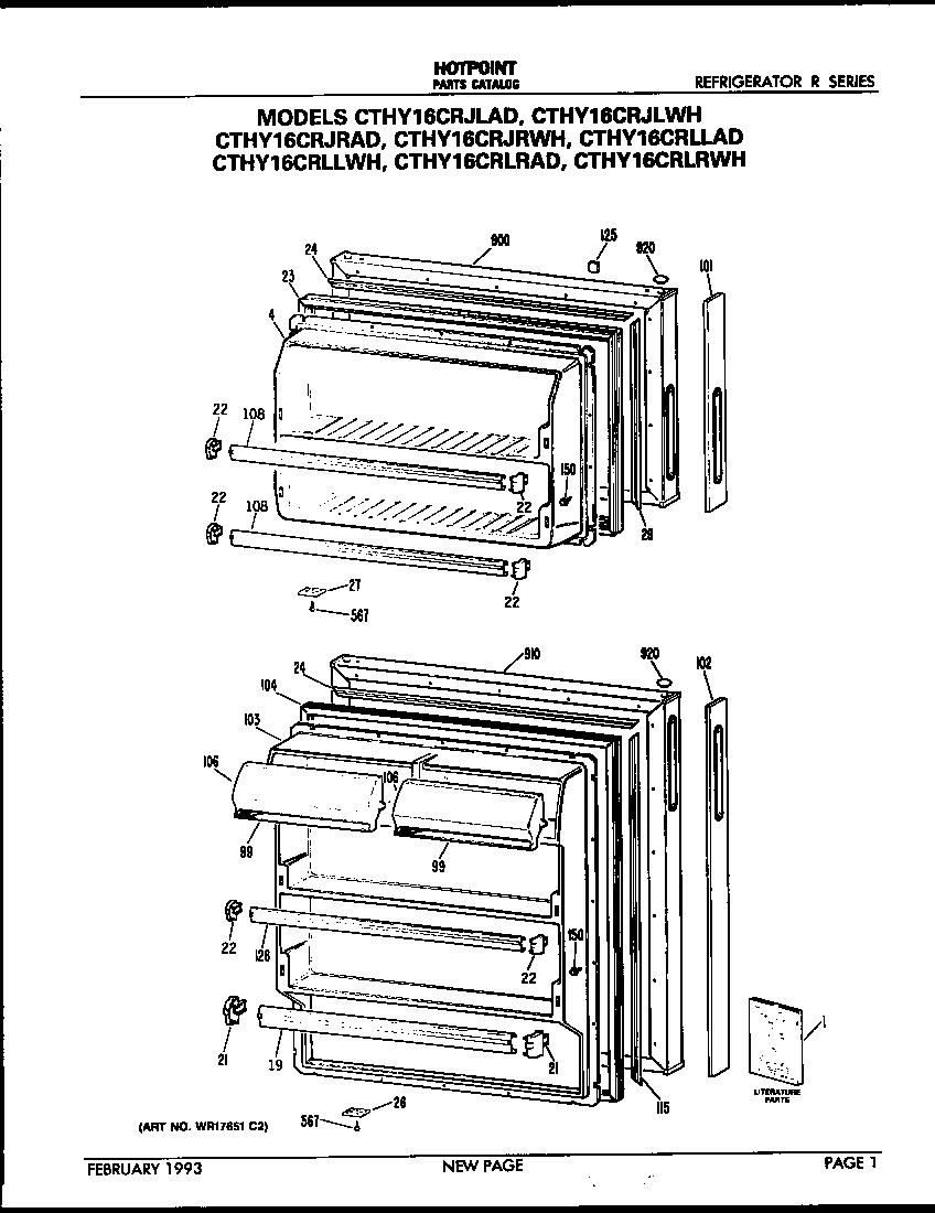 Hotpoint CTHY16CRJLAD doors diagram