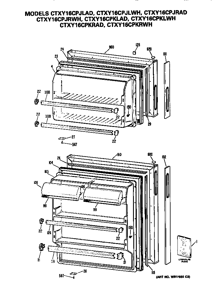 Hotpoint CTXY16CPKLAD doors diagram