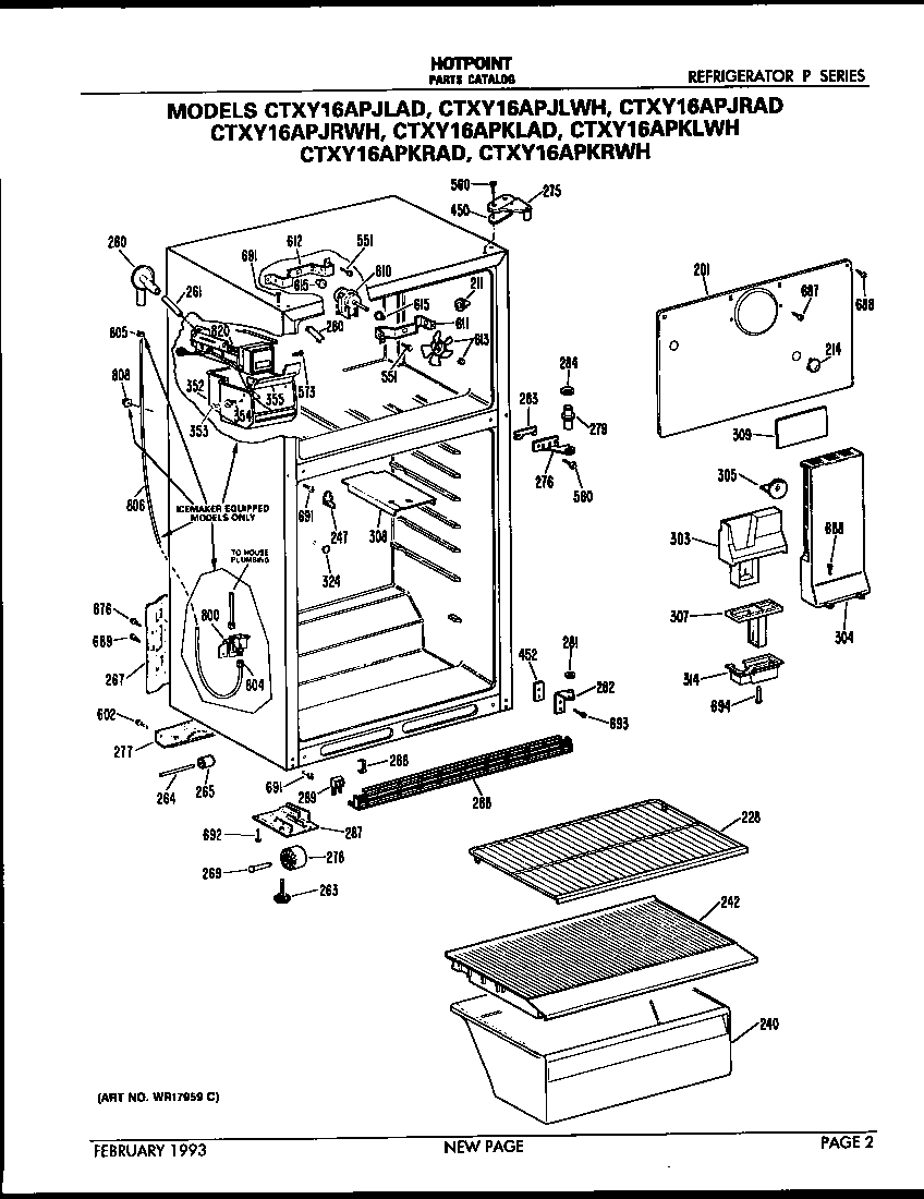Hotpoint CTXY16APJLWH cabinet parts diagram