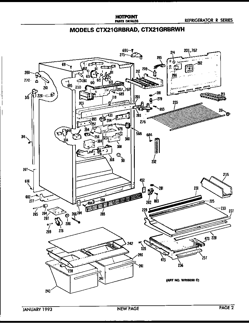 Hotpoint CTX21GRBRAD cabinet parts diagram