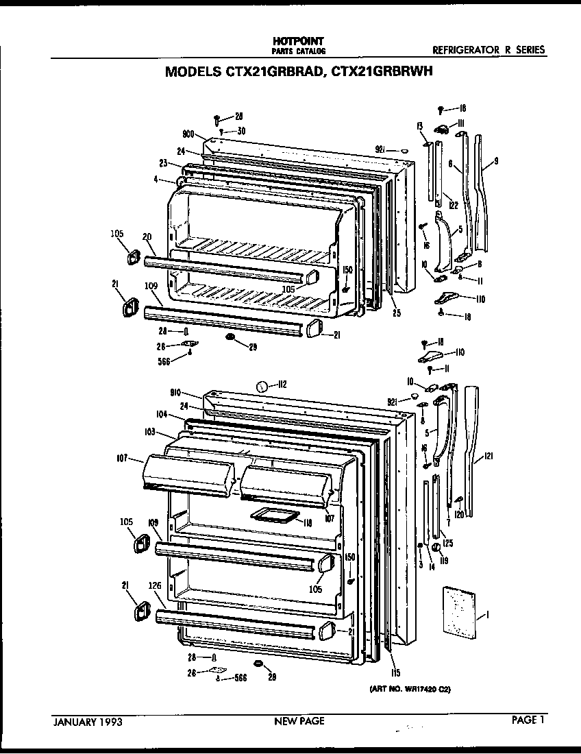 Hotpoint CTX21GRBRAD doors diagram