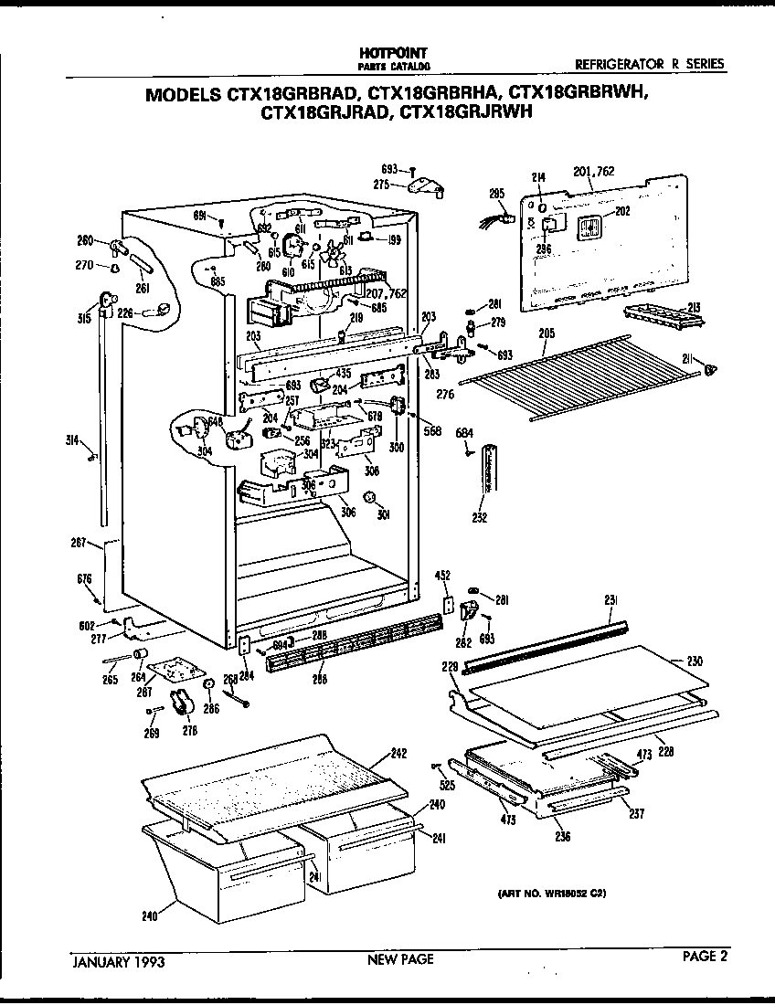 Hotpoint CTX18GRBRWH cabinet parts diagram
