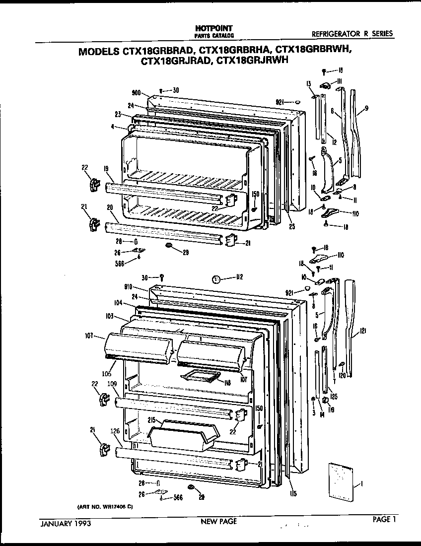 Hotpoint CTX18GRBRWH doors diagram