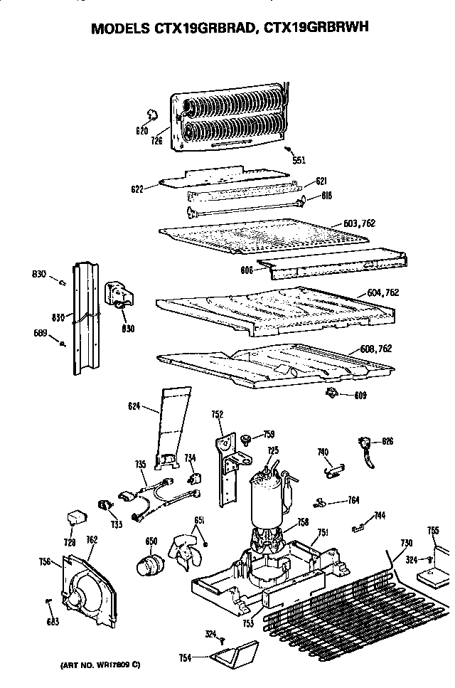 Hotpoint CTX19GRBRWH unit parts diagram