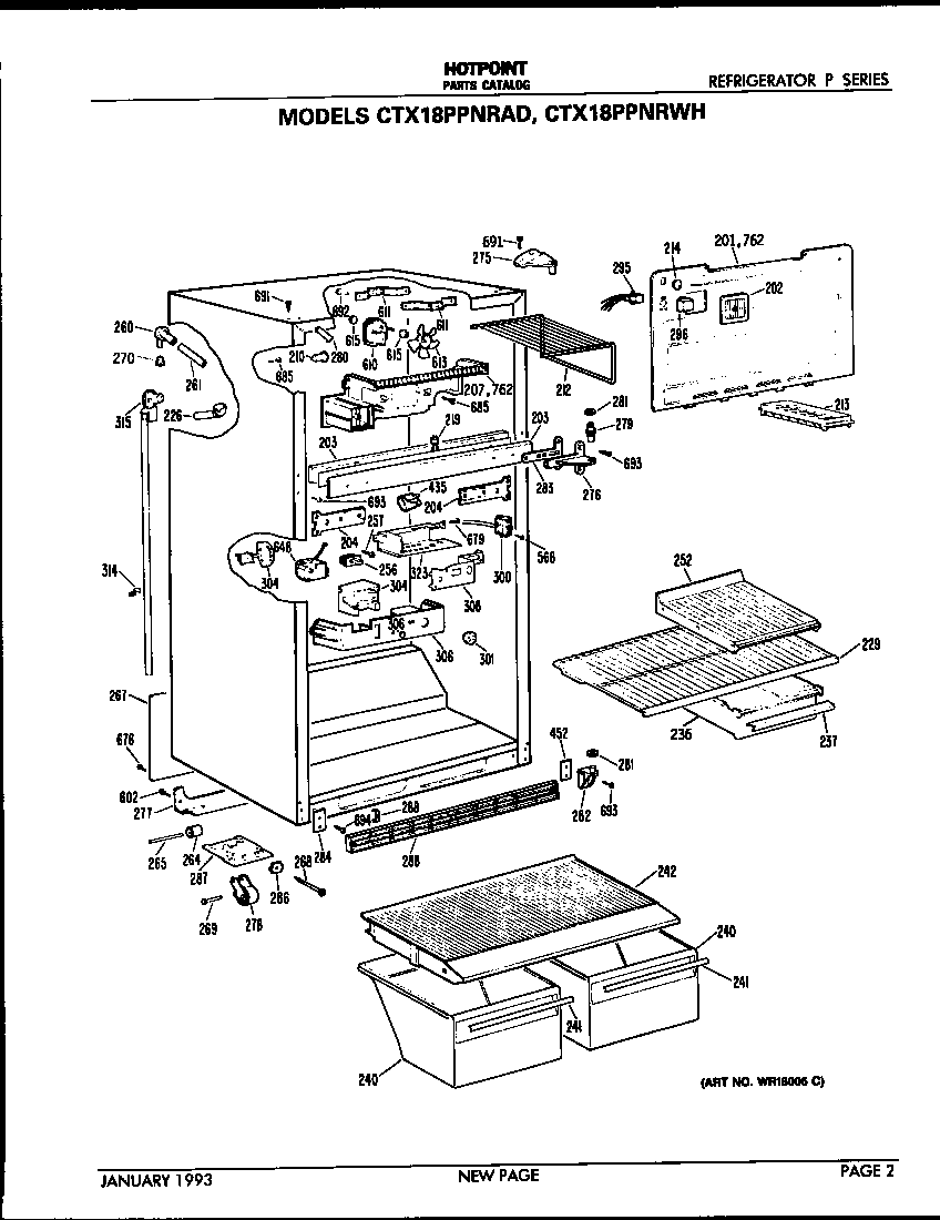 Hotpoint CTX18PPNRAD cabinet parts diagram