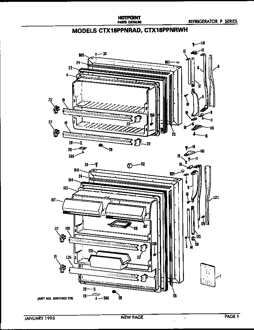 Hotpoint CTX18PPNRAD doors diagram