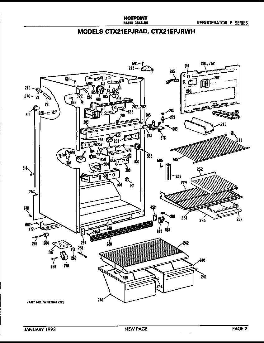 Hotpoint CTX21EPJRAD cabinet parts diagram