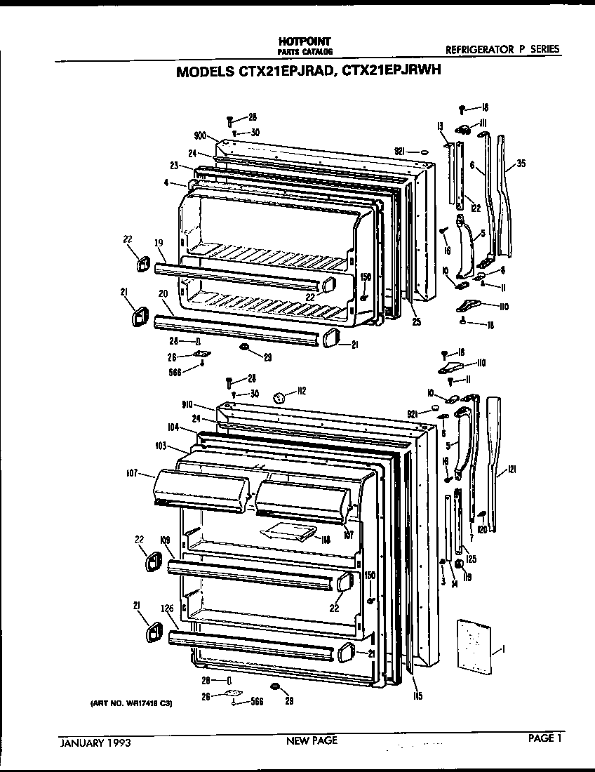 Hotpoint CTX21EPJRAD doors diagram