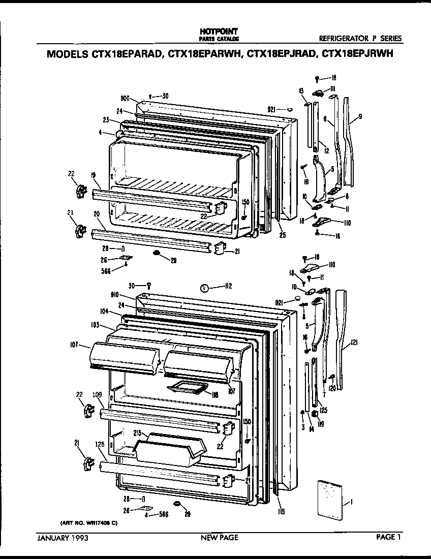 Hotpoint CTX18EPARAD doors diagram