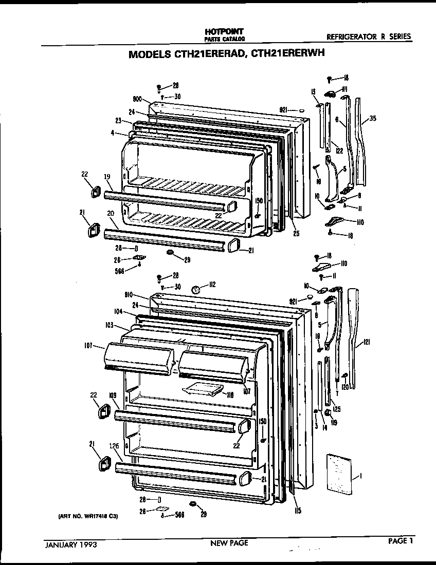 Hotpoint CTH21ERERWH doors diagram