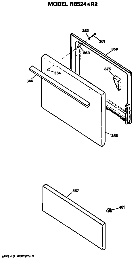 Hotpoint RB524*R2 door diagram