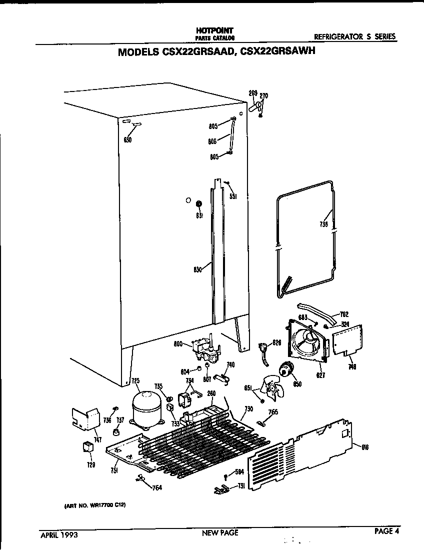 Hotpoint CSX22GRSAAD unit parts diagram