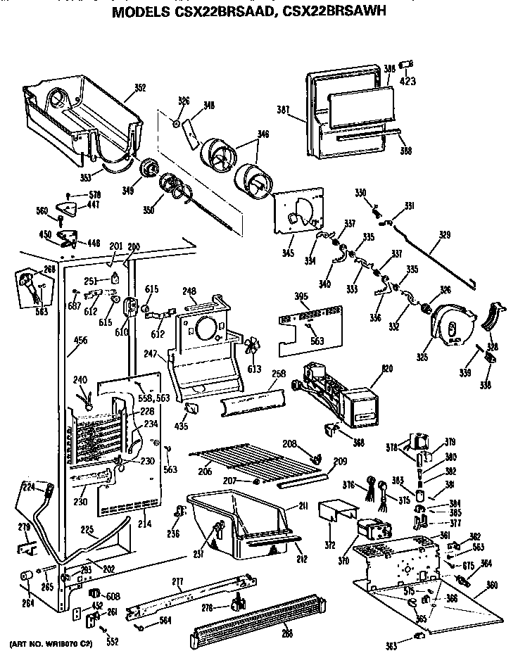 Hotpoint CSX22BRSAAD freezer section diagram