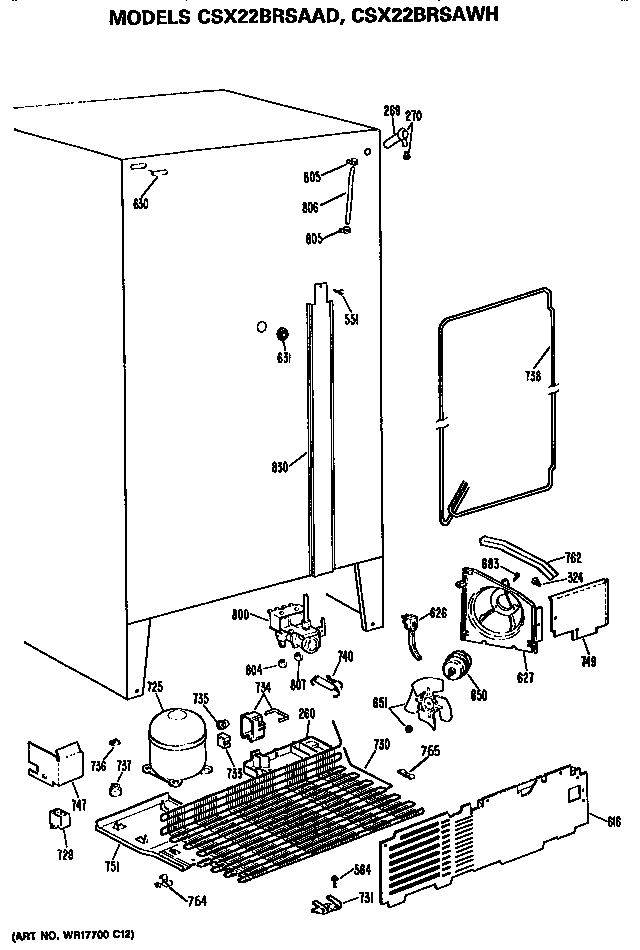 Hotpoint CSX22BRSAAD unit parts diagram