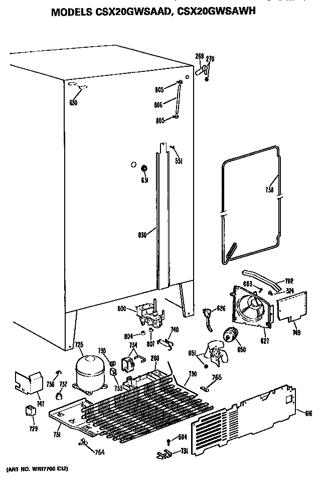 Hotpoint CSX20GWSAWH unit parts diagram
