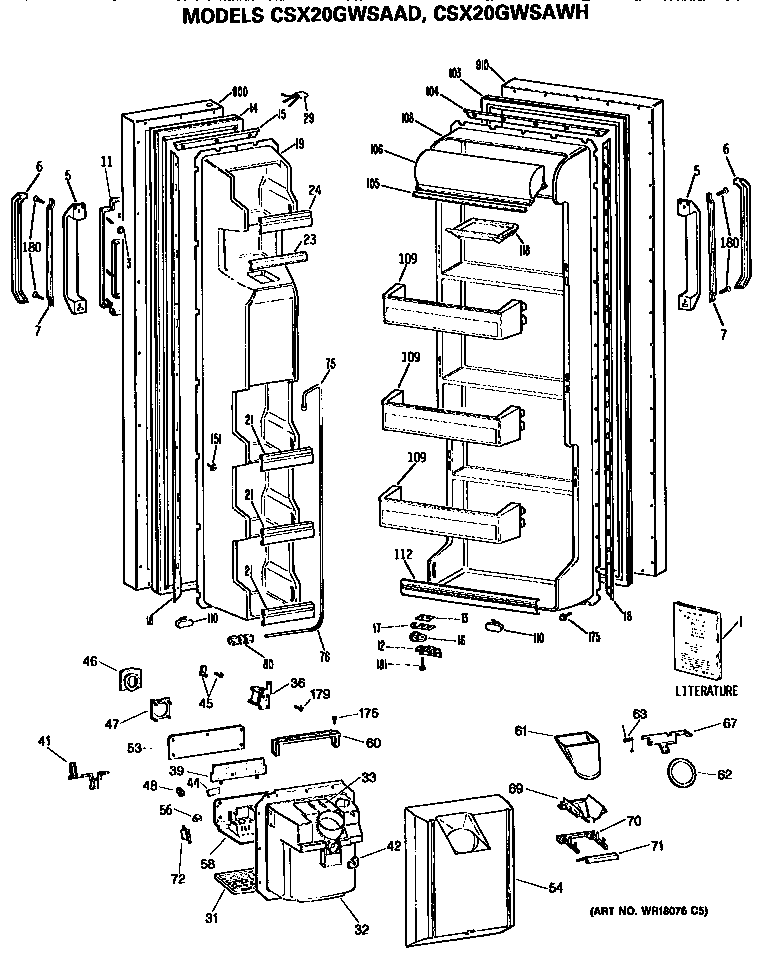 Hotpoint CSX20GWSAWH doors diagram