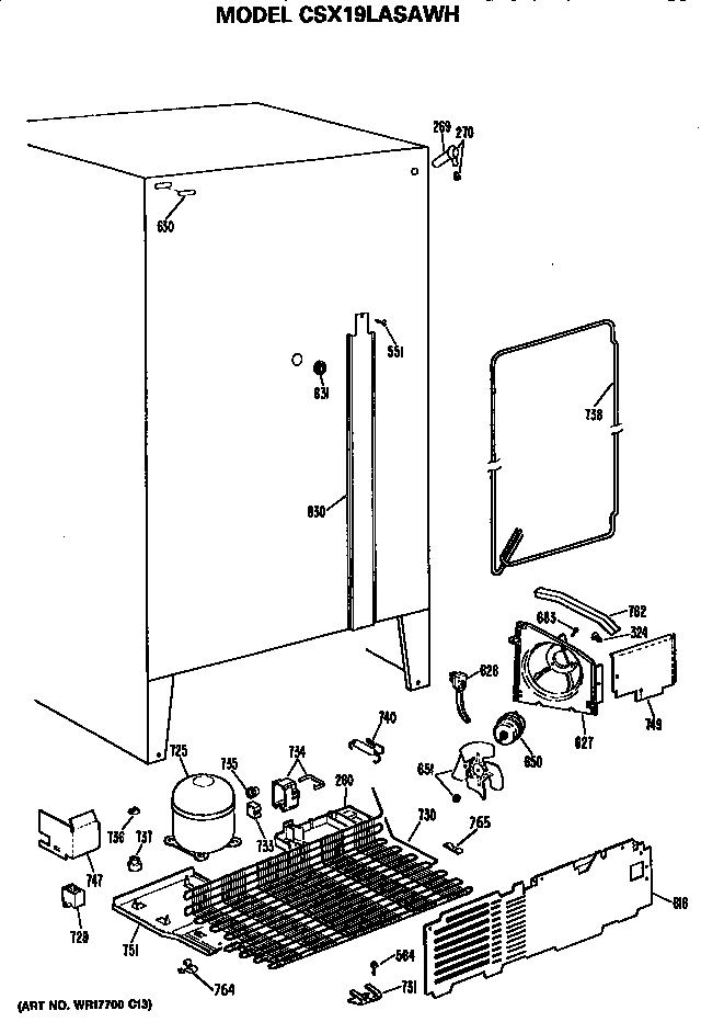 Hotpoint CSX19LASAWH unit parts diagram