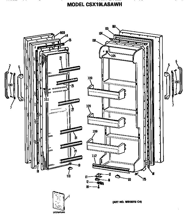 Hotpoint CSX19LASAWH doors diagram